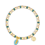 B0336 Casual Coffee Bean Pendant Bracelet Fashion Elegant Jewelry Chalcedony Stone Beaded