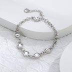 Elegant Silver Plated Zircon Bracelet For Women Minimalist Style