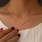 S925 Silver Arrowhead Necklace Collarbone Chain Geometric Pendant