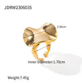 Minimalist Stainless Steel Ring in Gold-Tone styled for independent jewelry boutiques