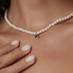 N0224 Luxurious Fashion Retro Necklace for Women Baroque Pearl Chain with Zirconia Clavicle Chain