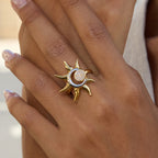 Original Design Moonstone Ring Non-Fading Sun Stainless Steel Jewelry