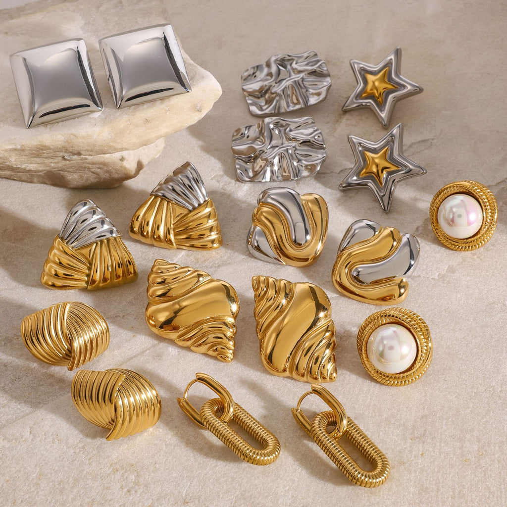 Stainless Steel Pearl Stud Earrings Star Earrings Earrings earrings Ornament