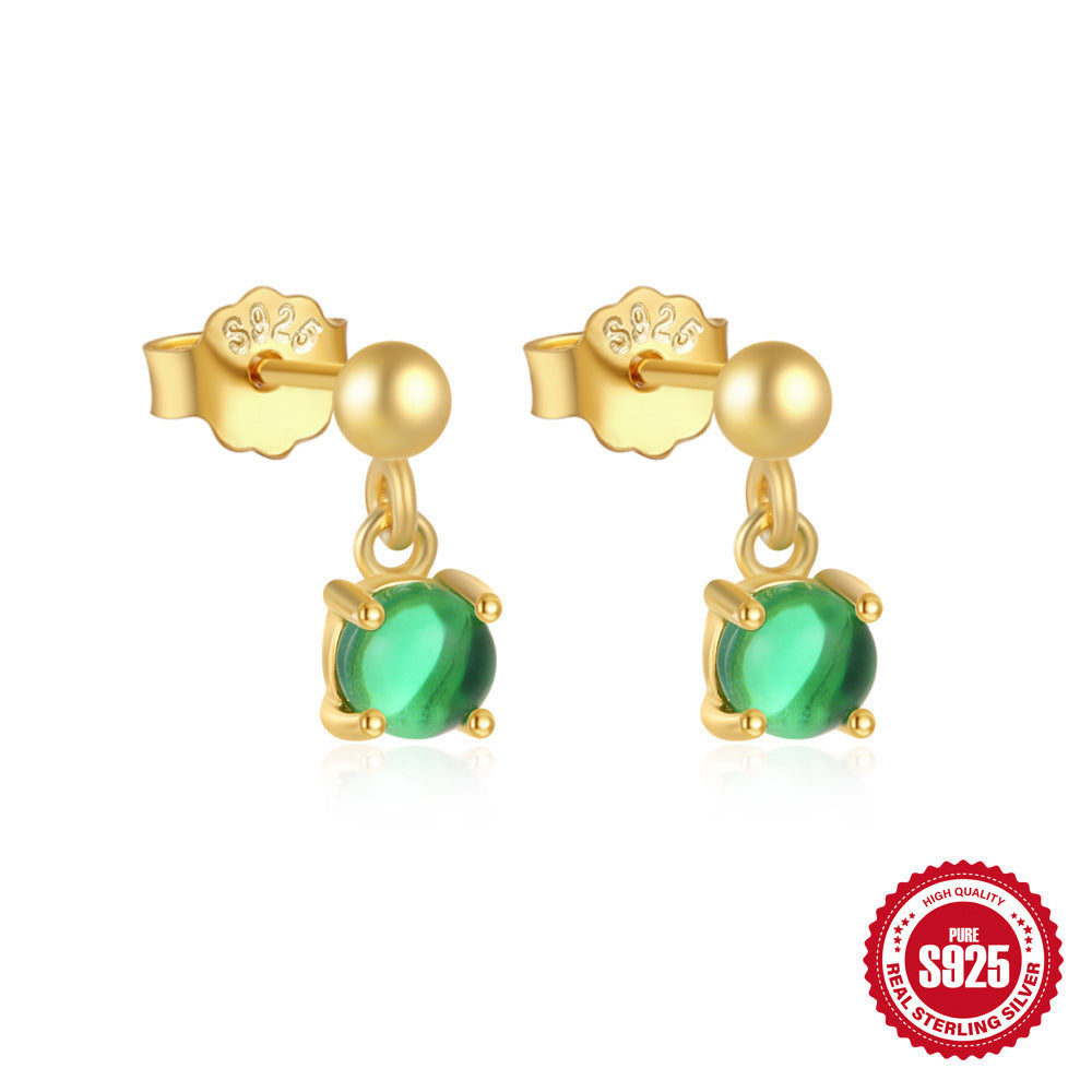 S925Sterling Silver Rose Flower Heart Diamond Stud Earrings for Women Korean Style Romantic Mini Petite Three-Dimensional Small Flower Ear Jewelry