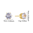 E0774 Fashion Crown Base Crystal Zircon Earrings for Women Copper Plated18K Gold Small Earrings