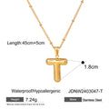 Gold-Plated Stainless Steel Initial Pendant Necklace — design close-up — jewelry finish and design detail
