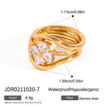 Gold-Plated Stainless Steel Layered Stacking Ring — product styling — jewelry finish and design detail