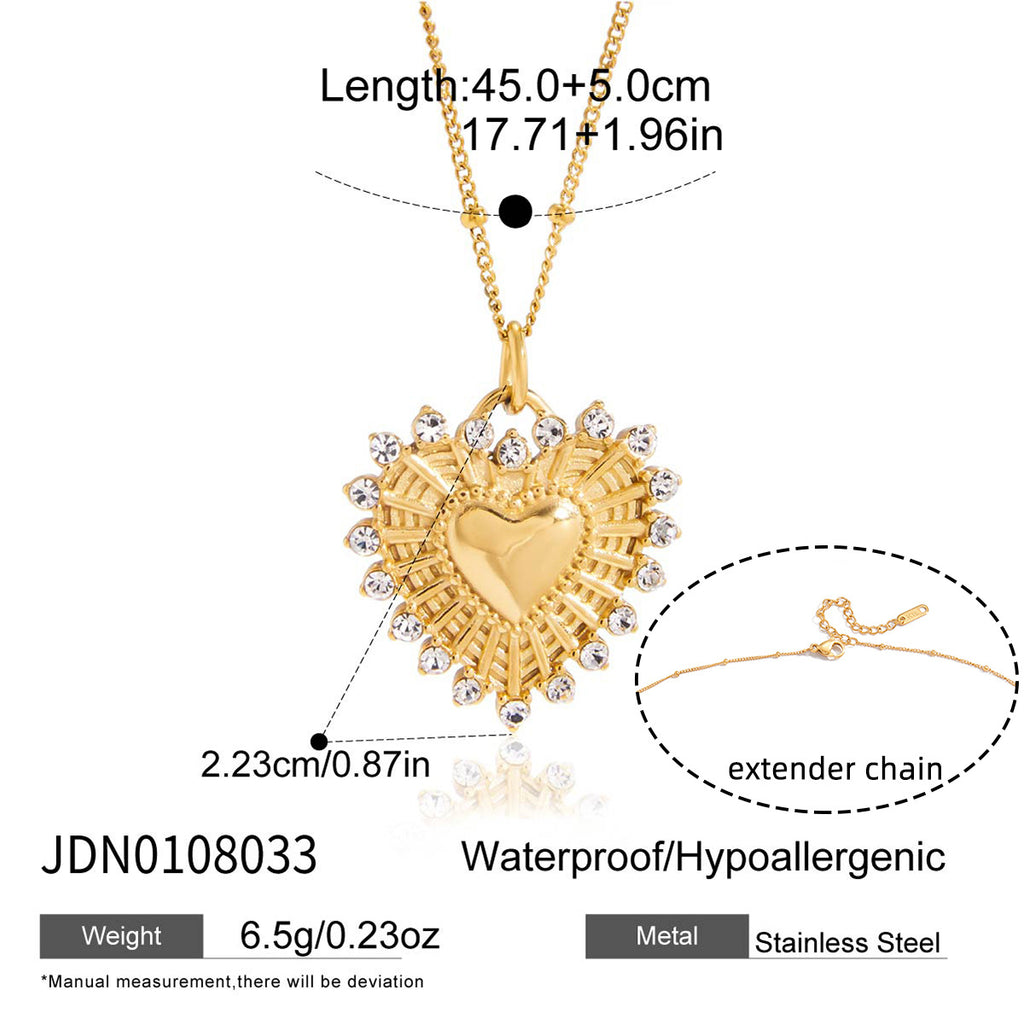 Heart Necklace Accessories for Women Non-Fading Jewelry Stainless Steel Jewelry