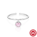 Cubic Zirconia Geometric 925 Sterling Silver Ring — inner band view — alternate angle 2 — jewelry finish and design detail