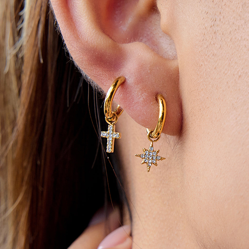 Stainless Steel Rhinestone Earrings Women's Earrings Non-Fading Earrings Jewelry