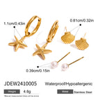 Three Pairs of Stainless Steel Zircon Earrings Pearl Earrings Ear Accessories