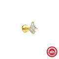 Round-Ball Zircon 925 Sterling Silver Cartilage Stud — decorative detail — jewelry finish and design detail