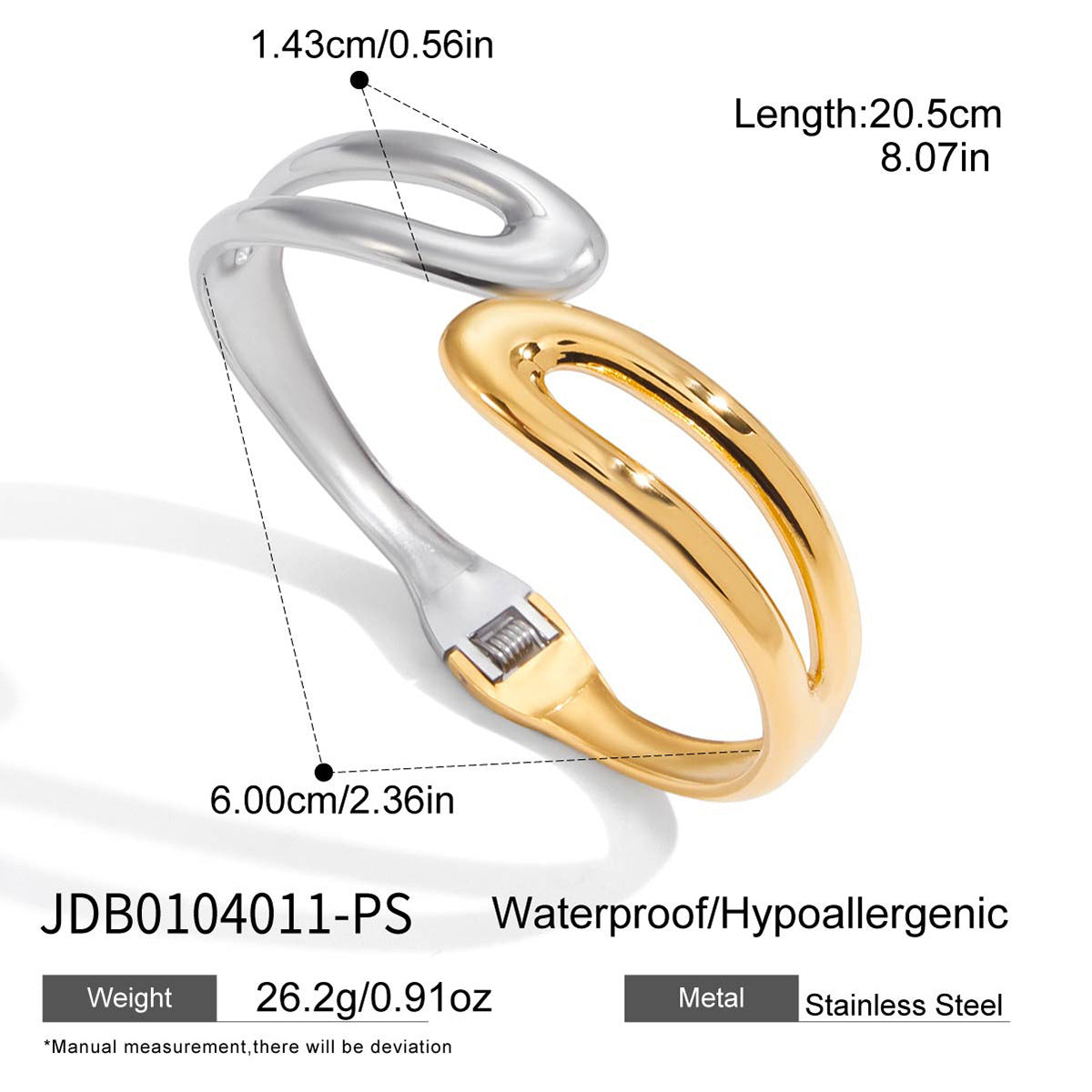Stainless Steel Open Bracelet Non-Fading Jewelry Bangle
