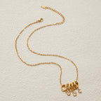 2H18K Gold Stainless Steel Rhinestone Necklace Accessories Women's Non-Fading Necklace