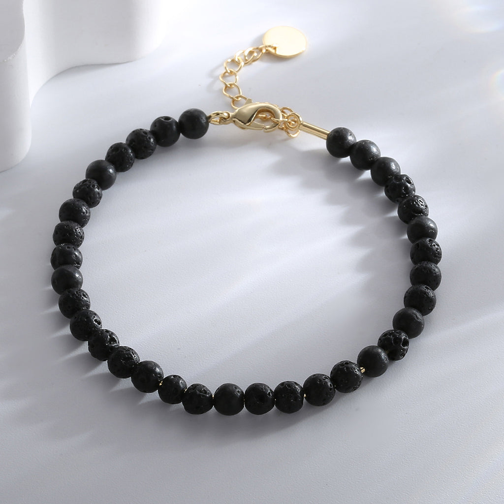 B0178 Fashion Black Gallstone Bracelet for Women Retro Simple Design Sense Bracelet