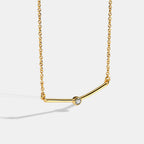 N0005Geometric Fashion gold Women's Necklace Simple Short Zircon Smiley Face Collarbone Chain New Trend