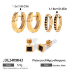 Three Pairs of Stainless Steel Zircon Earrings Pearl Earrings Ear Accessories