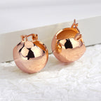 Rose Gold-Plated Brass Floral Earrings with floral design details