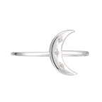 SR0047 S925Silver Moon Ring for Women, Fashionable and Unique Design