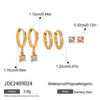 Three Pairs of Stainless Steel Zircon Earrings Pearl Earrings Ear Accessories