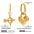 Gold-Plated Stainless Steel Ear Cuff with Cubic Zirconia Detail Earrings — close-up detail — jewelry finish and design detail