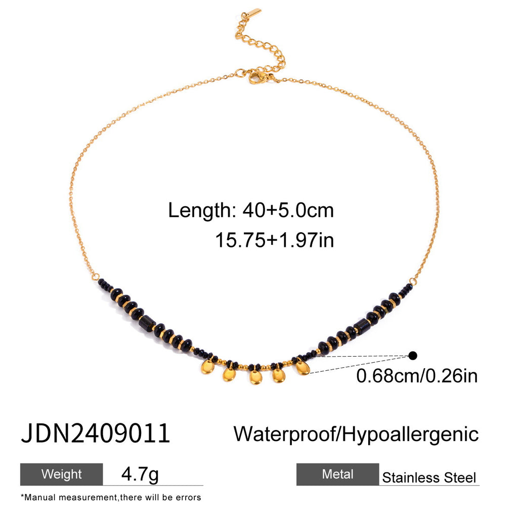 Stainless Steel Water Drop Necklace Earrings Open Bracelet Ring Jewelry