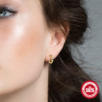 S925Sterling Silver Earrings for Women Fashion Star Moon Inlaid Diamond Hoop Earrings Ear Clips