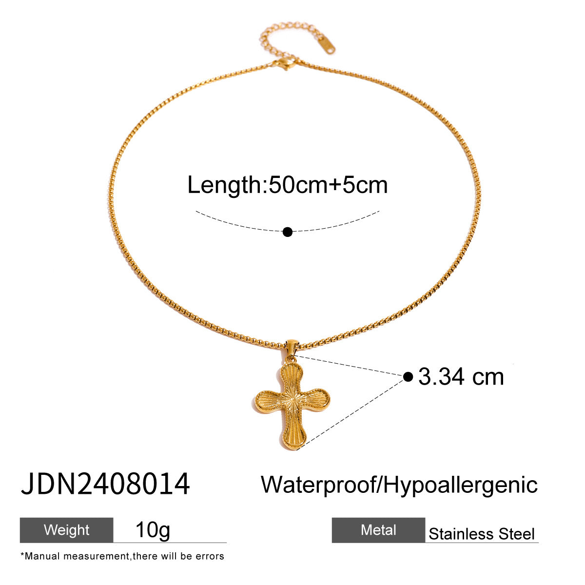 Stainless Steel Cross Necklace Non-Fading Jewelry Collarbone Chain