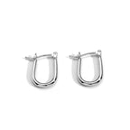 Simple U Horseshoe Earrings for Women  Geometric Line Oval Earrings Gold-Plated Brass Jewelry