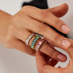 Spring and summer stainless steel zirconia ring trendy non-fading jewelry