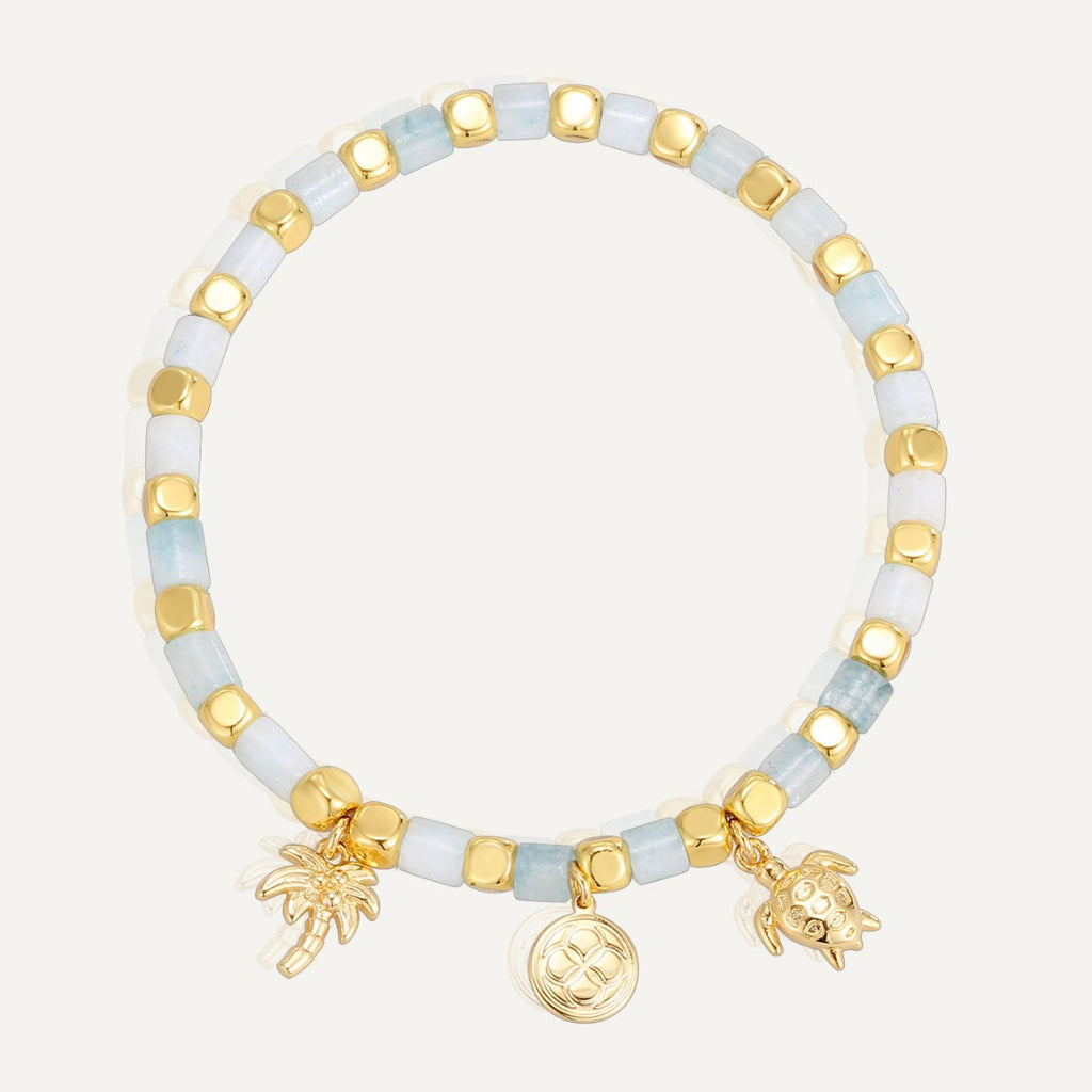 CYB0236 Beach Vacation Trendy Beaded Coconut Tree Sea Turtle Bracelet Fashion Bracelet