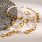 Stainless Steel Pearl Bracelet Earrings Jewelry earrings