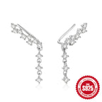 S925Pure Silver Simple Single Row Small and Large Diamond-Encrusted Women's Earrings Pendant Earrings Hot-Selling Super Sparkling Ear Jewelry