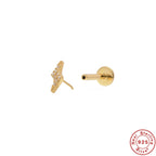 New S925Sterling Silver Stud Earrings18G Flat Head Push Piercing Cartilage Earrings Hot Selling Piercing Ear Lobe