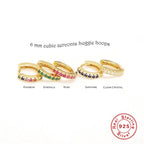 925 Sterling Silver Pave Zircon Colorful Ear Cuffs Multi Size — product image 01