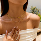 Stainless Steel Rhinestone Necklace Jewelry Non-Fading Collarbone Chain Accessories