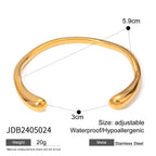 2H 18K Gold Stainless Steel Open Bracelet Minimalist Fashion High-end Smooth Bracelet