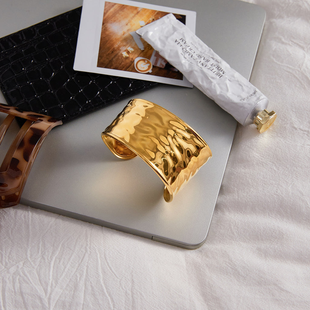 Melard Wide Resin Bracelet gold Stainless Steel Jewelry for Women