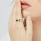 R0169 Trendy Glossy Baguette Ring for Women Fashionable and Unique Ring