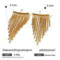 Tassel Gold-Plated Stainless Steel Drop Earrings — close-up detail — jewelry finish and design detail