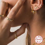 S925Pure Silver Five-Pointed Star Tassel Earrings Ear Clips Hot Sale Exaggerated Style Minimalist Fashion Earrings Ear Jewelry