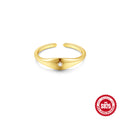 Crystal-Set Stud 925 Sterling Silver Ring — design contour — jewelry finish and design detail