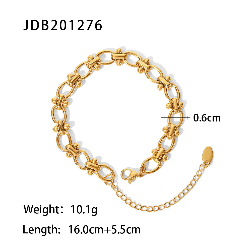 Stainless Steel Cuban Bracelet Jewelry electroplated non-fading bracelet for women