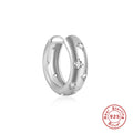 Eight-Point Star Zircon 925 Sterling Silver Hoop Earrings — decorative detail — jewelry finish and design detail