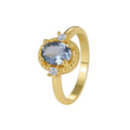 Gold-Plated Brass Oval CZ Ring styled for independent jewelry boutiques