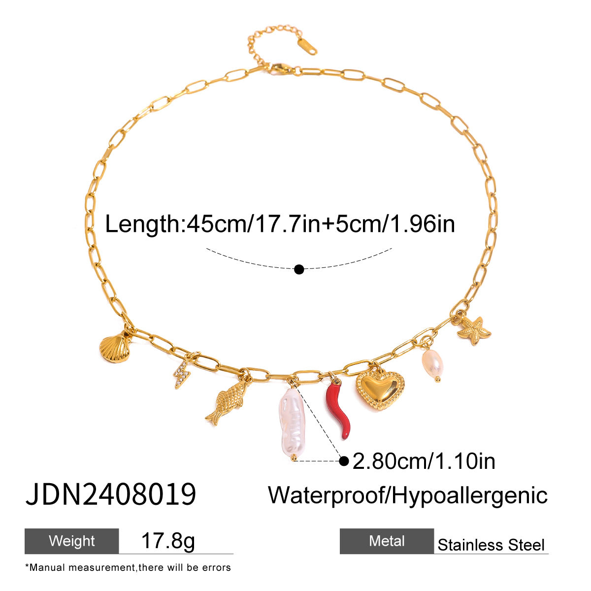 Shell Necklace Beach Vacation Collarbone Chain Stainless Steel Jewelry