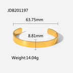 Zirconia Inlaid Open Bracelet Fashion Retro18K Gold Electroplated Stainless Steel Bracelet for Women