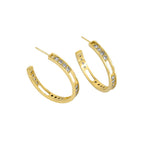 E0234 S925Silver Needle Copper Inlaid with Zirconia C Simple Large Hoop Earrings for Women Round Circle Stud Earrings