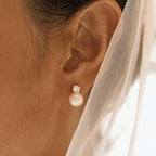 2H Stainless Steel Pearl Stud Earrings18k Non-Fading Gold Earrings