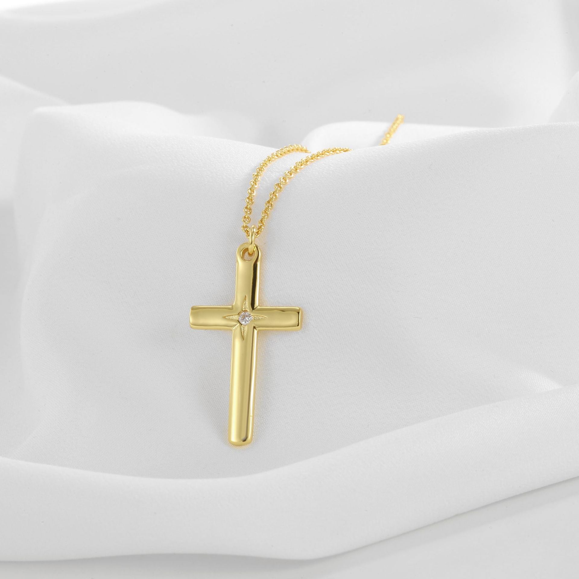 N0311 Personalized Cross Necklace American Style Men's Versatile Hip-Hop Cuban Pendant